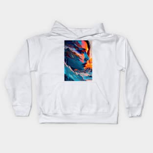 Abstract Girl and Mountain Kids Hoodie